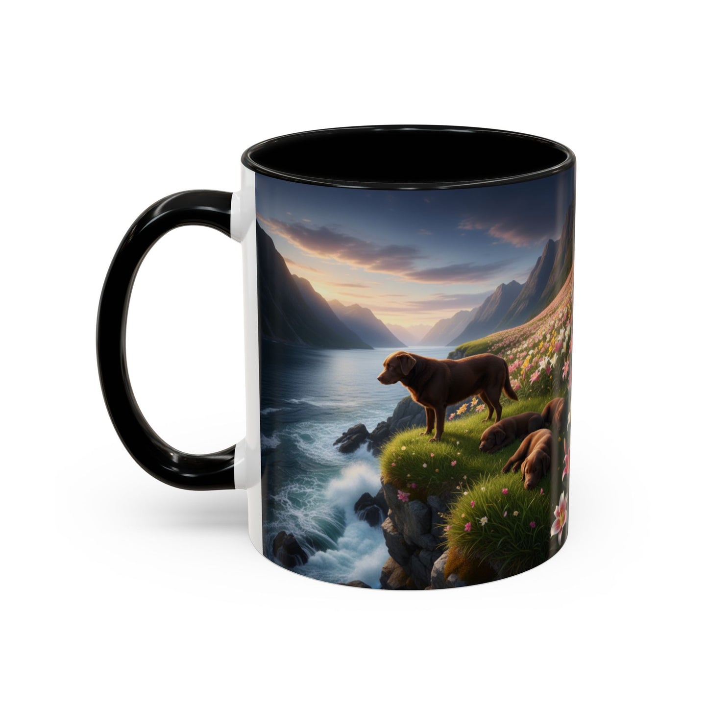 Chocolate Labrador Retriever Accent Mug – Ceramic Coffee Cup