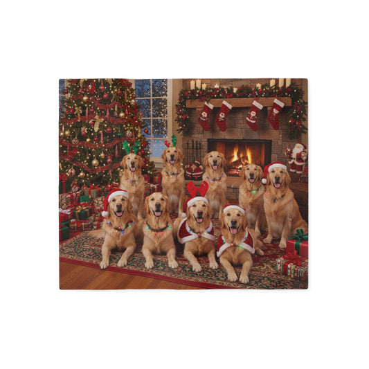 Golden Retrievers Holiday Portrait Blanket