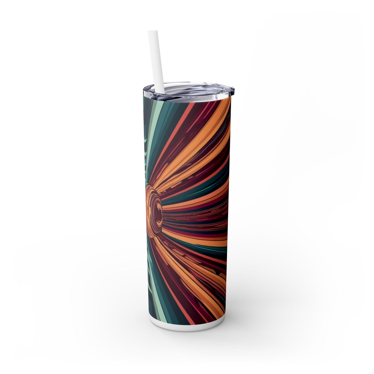 Optical Illusion Skinny Tumbler with Straw, 20oz