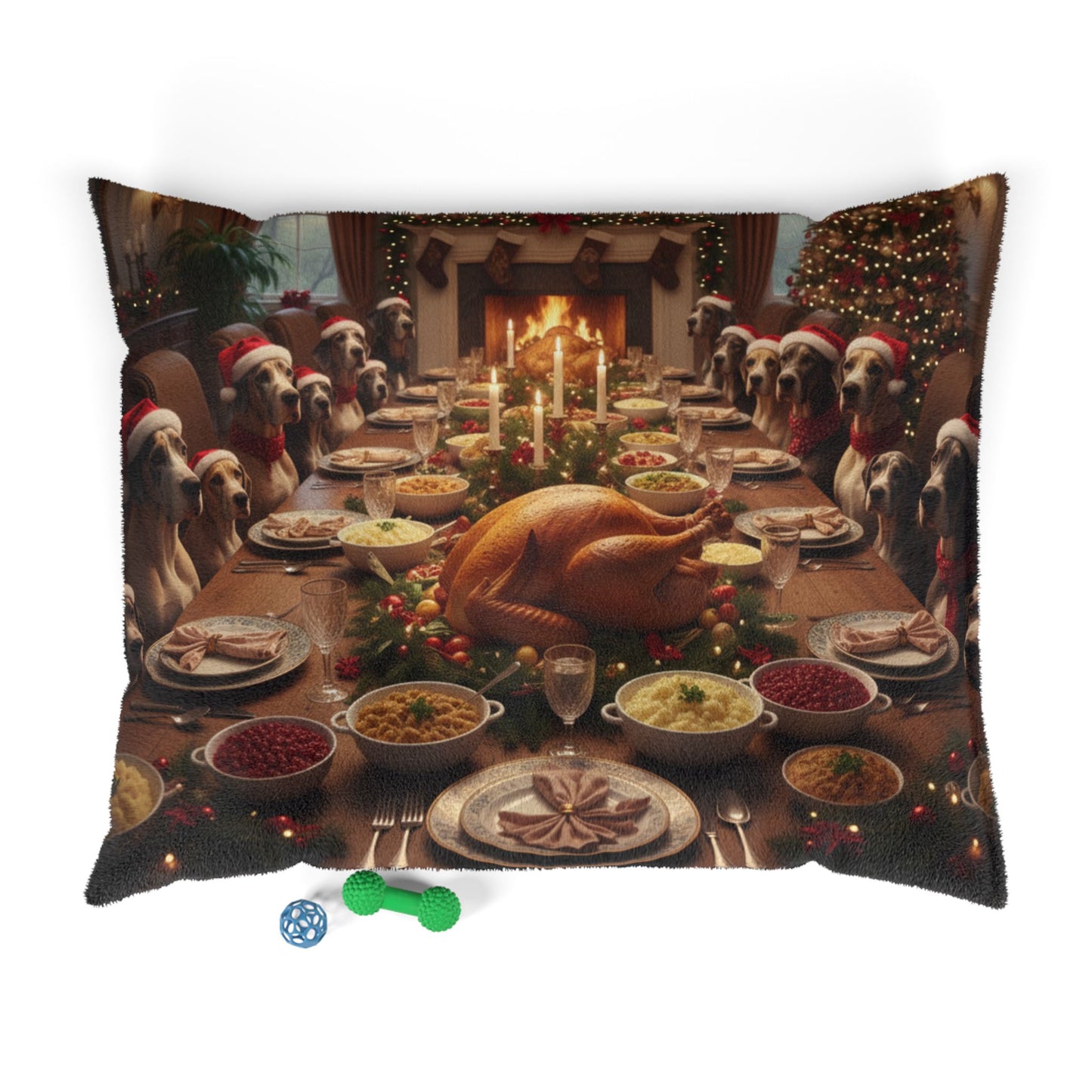 Great Dane Festive Holiday Dinner Pet Bed