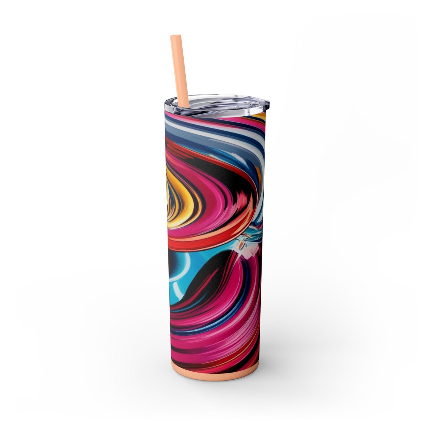 Optical Illusion Skinny Tumbler with Straw, 20oz