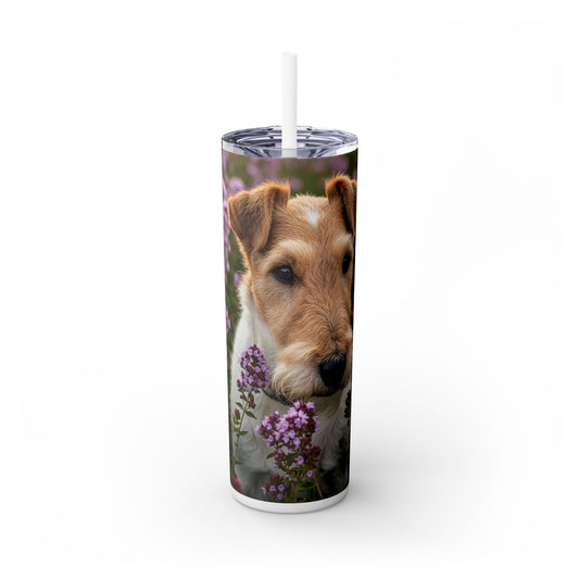 Fox Terrier Tumbler with Straw, 20oz