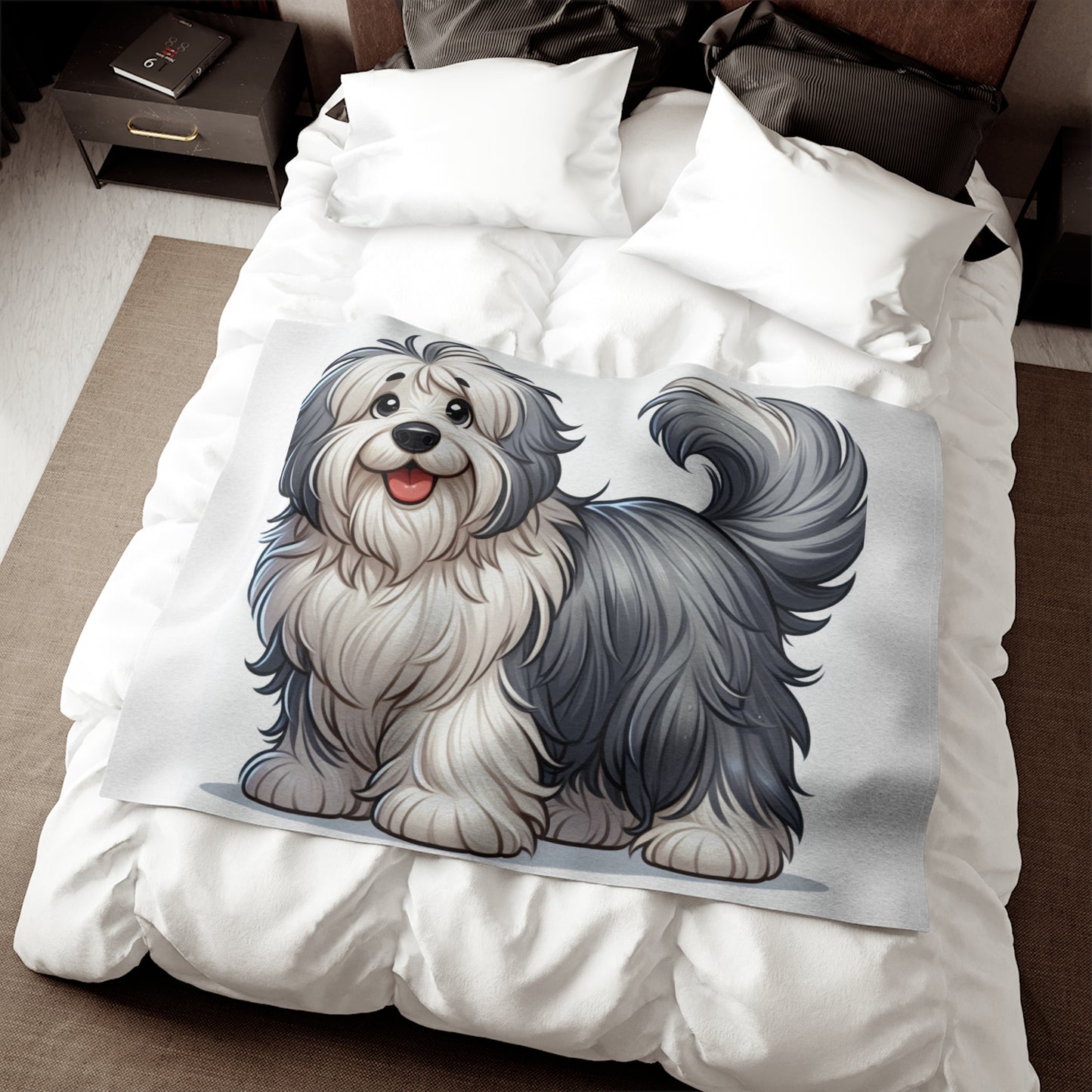 Manta tipo sudadera con diseño de perro pastor inglés antiguo