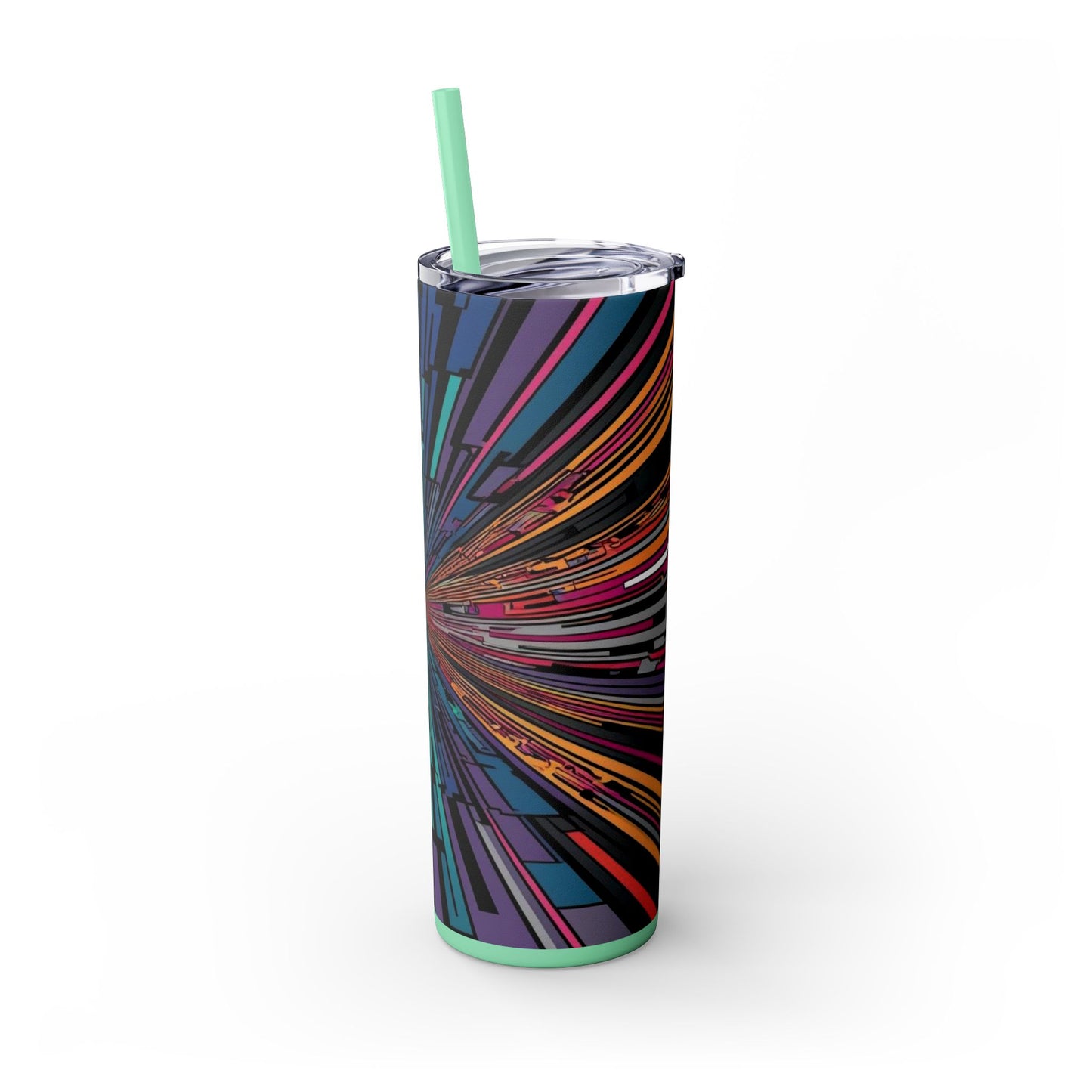 Optical Illusion Skinny Tumbler with Straw, 20oz