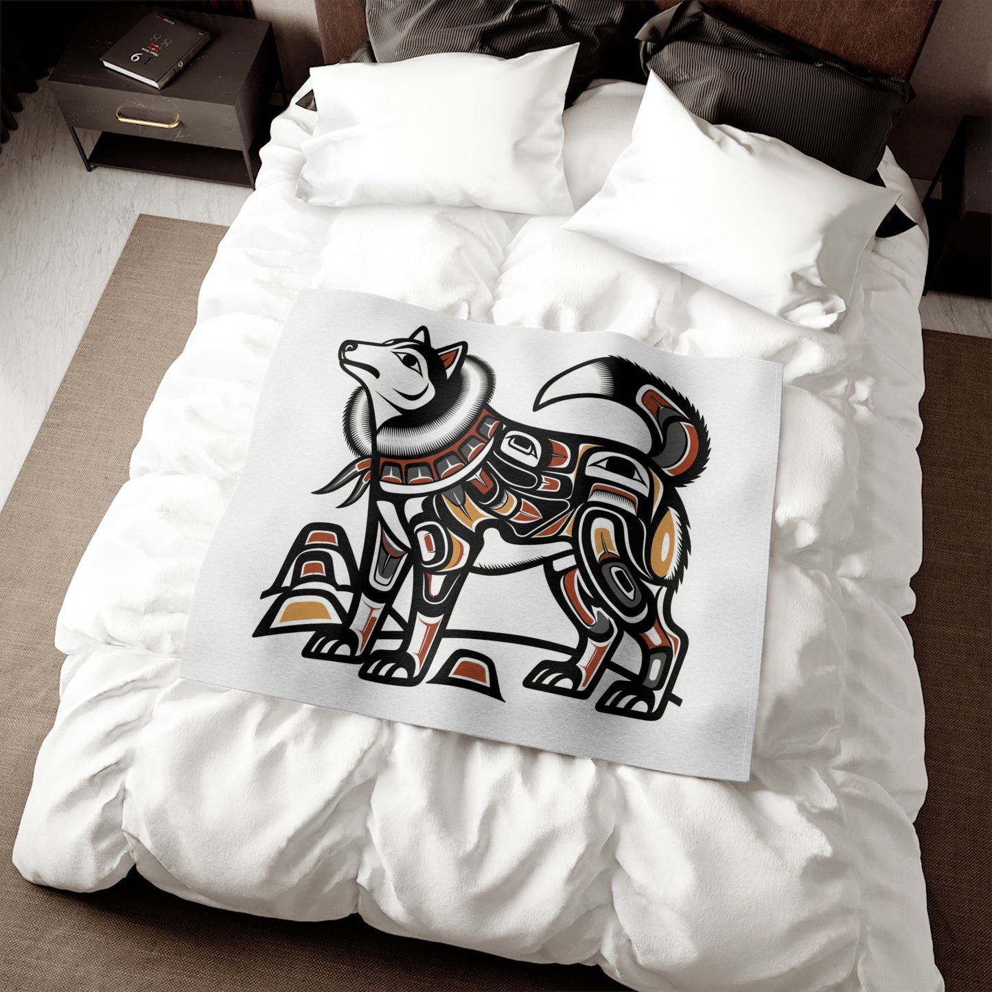 Manta de sudadera con diseño de husky siberiano