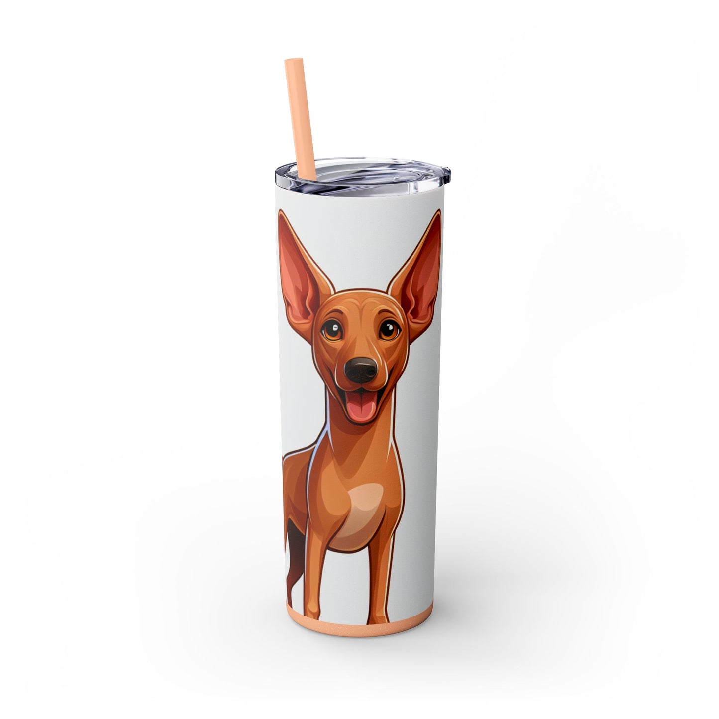 Pharaoh Hound Skinny Tumbler with Straw, 20oz