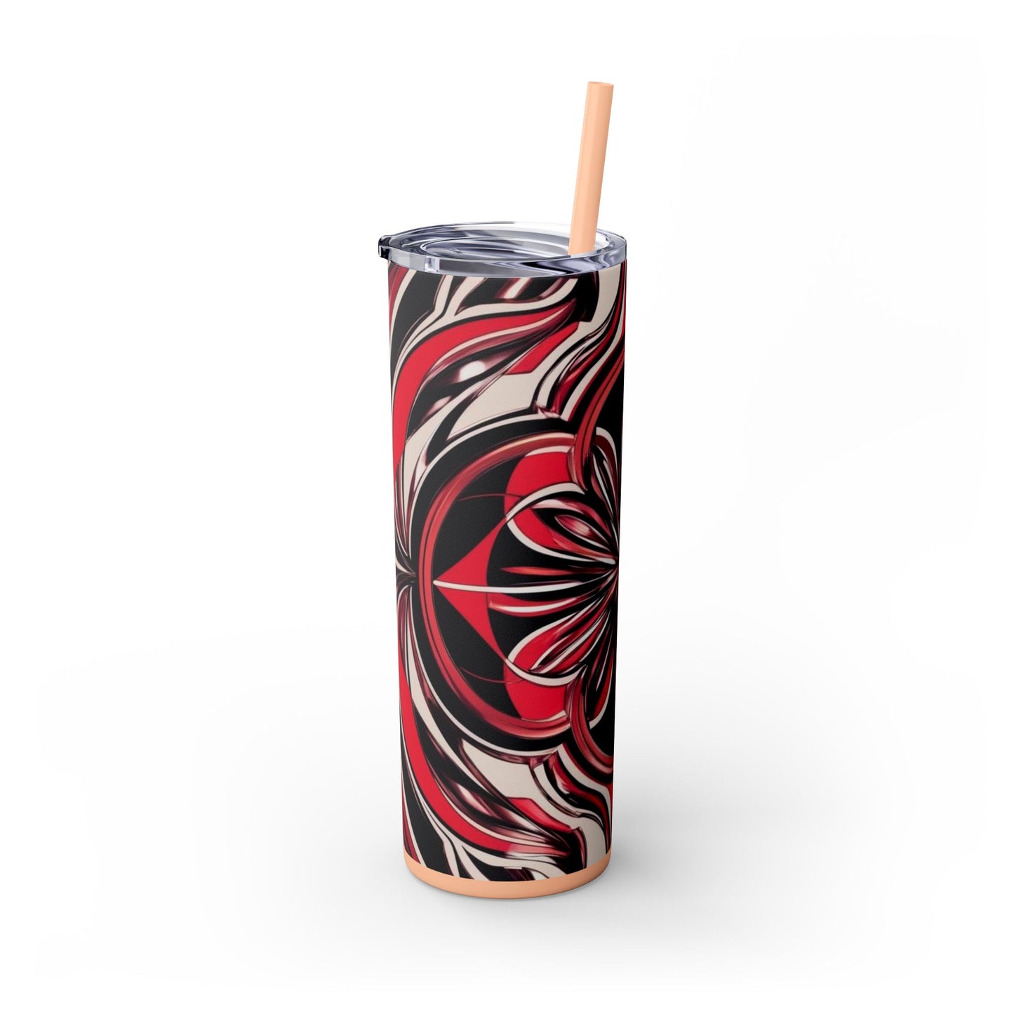 Optical Illusion Skinny Tumbler with Straw, 20oz