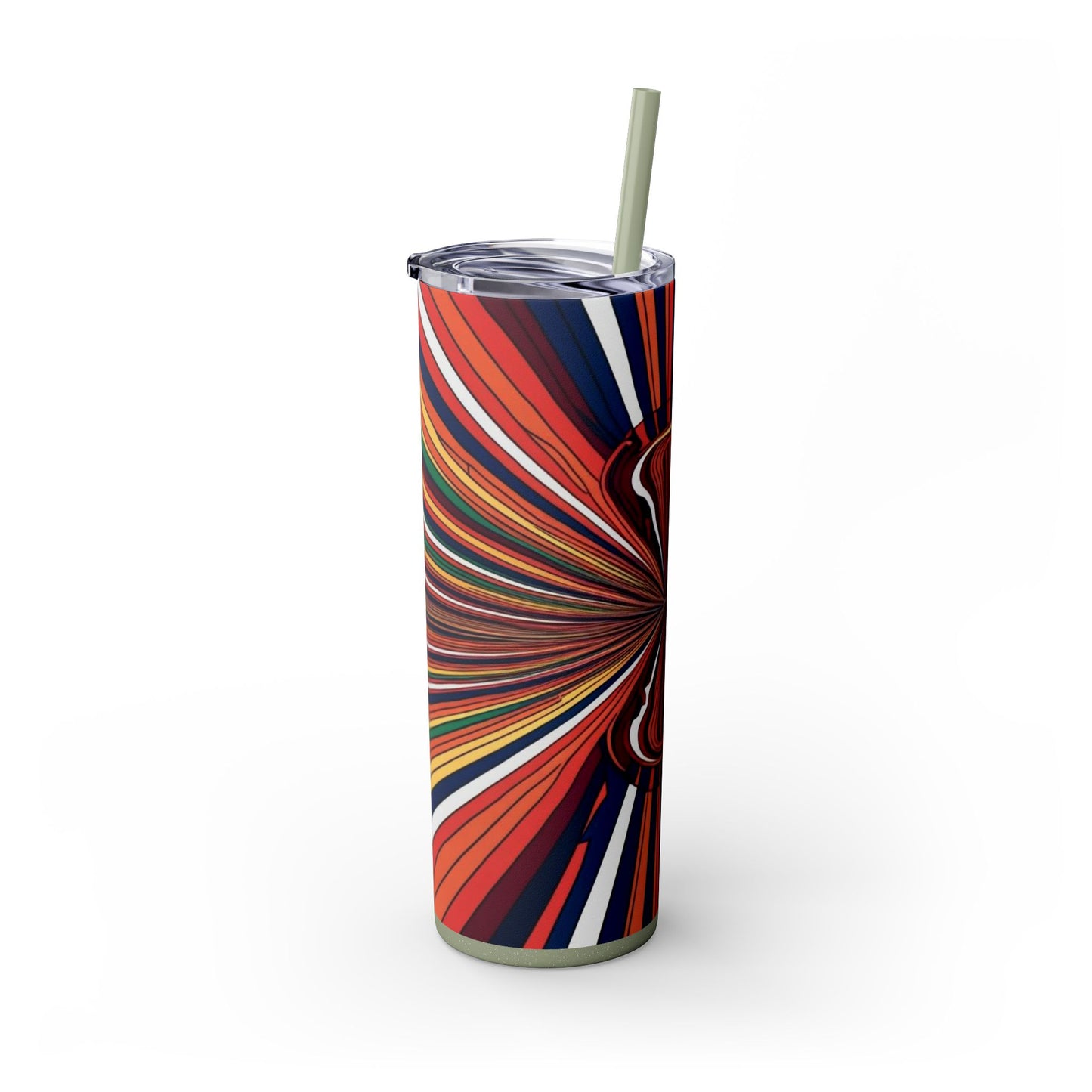 Optical Illusion Skinny Tumbler with Straw, 20oz