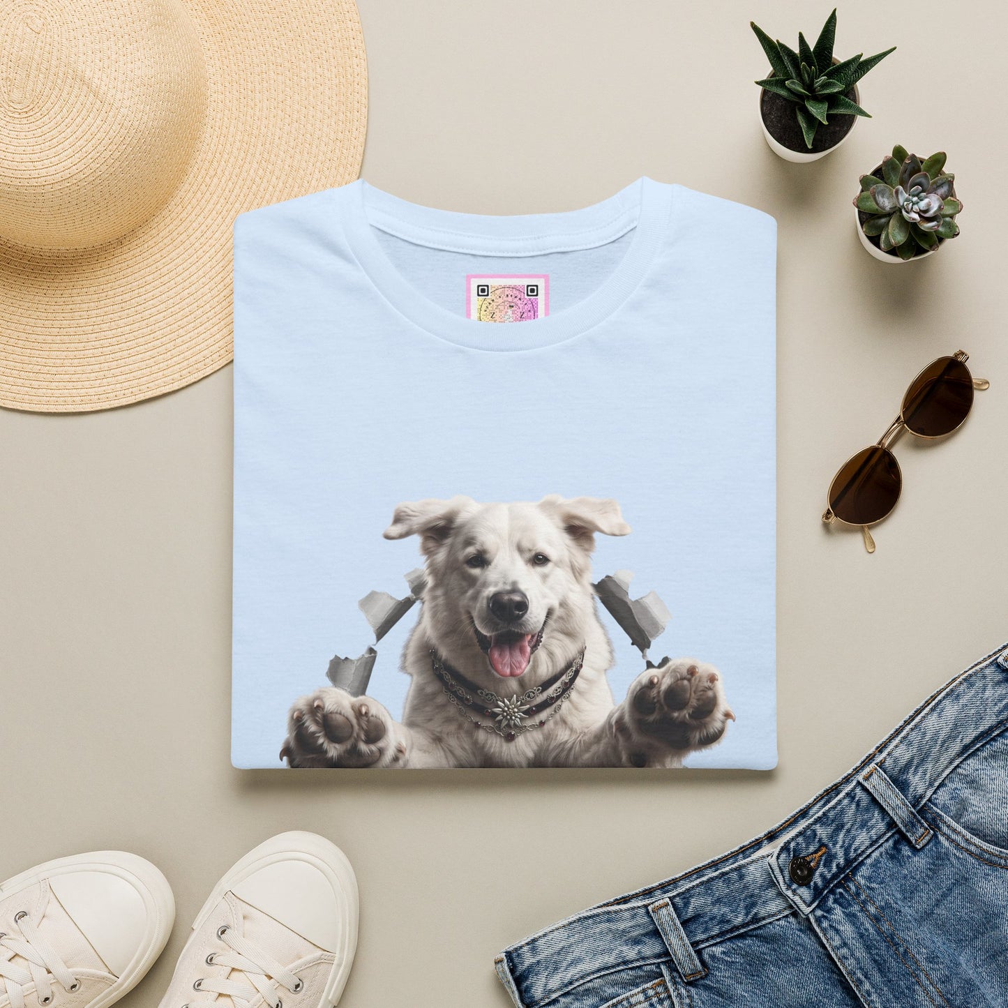 White Swiss Mountain Dog Tee Shirt