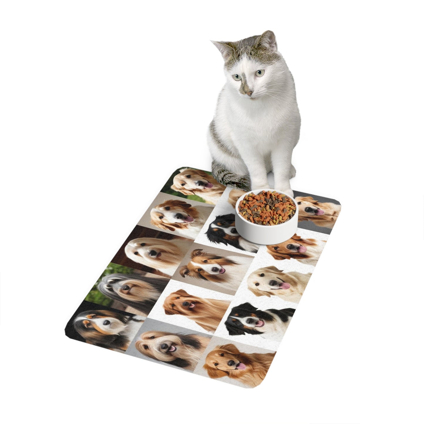 Pet Food Mat (12x18) - Longhaired Dogs