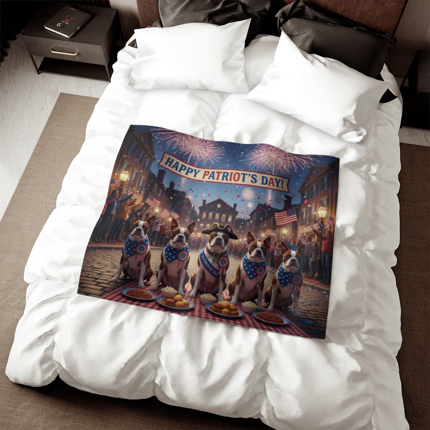 Patriot's Day Patriotic Dogs Blanket