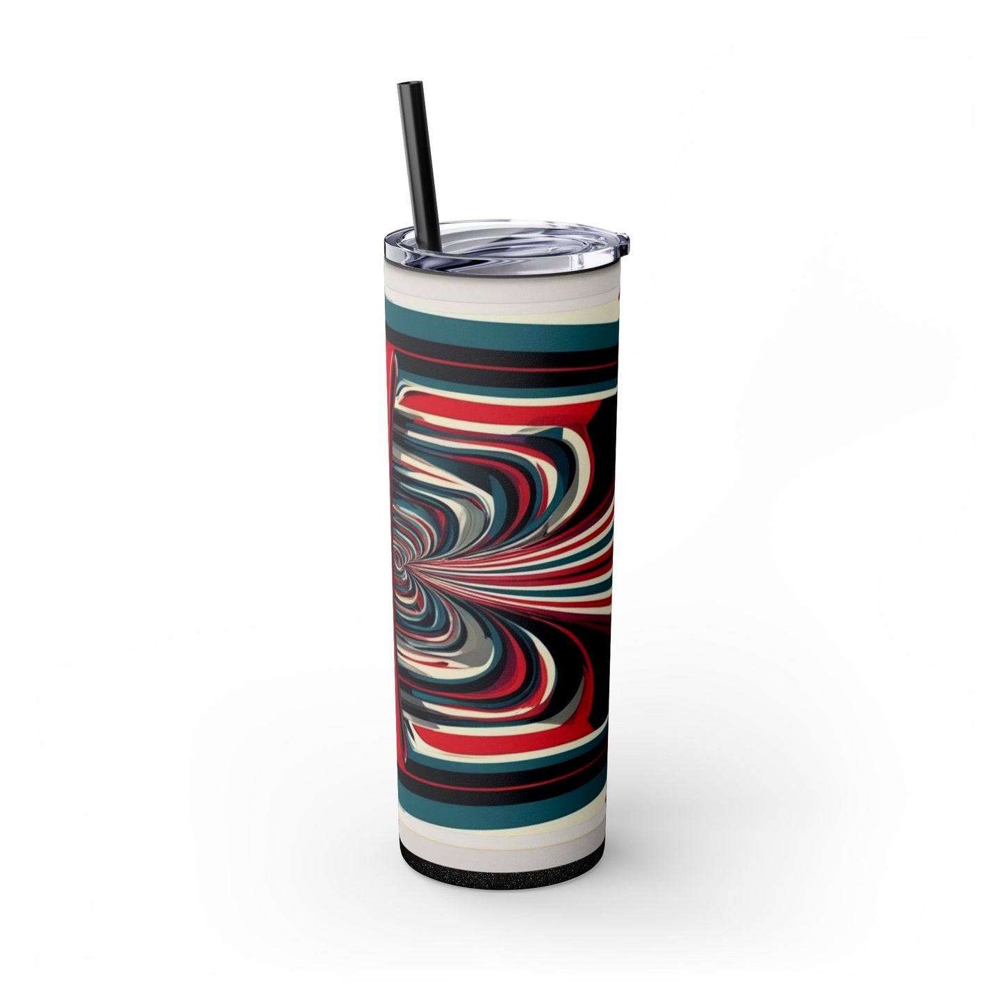 Optical Illusion Skinny Tumbler with Straw, 20oz