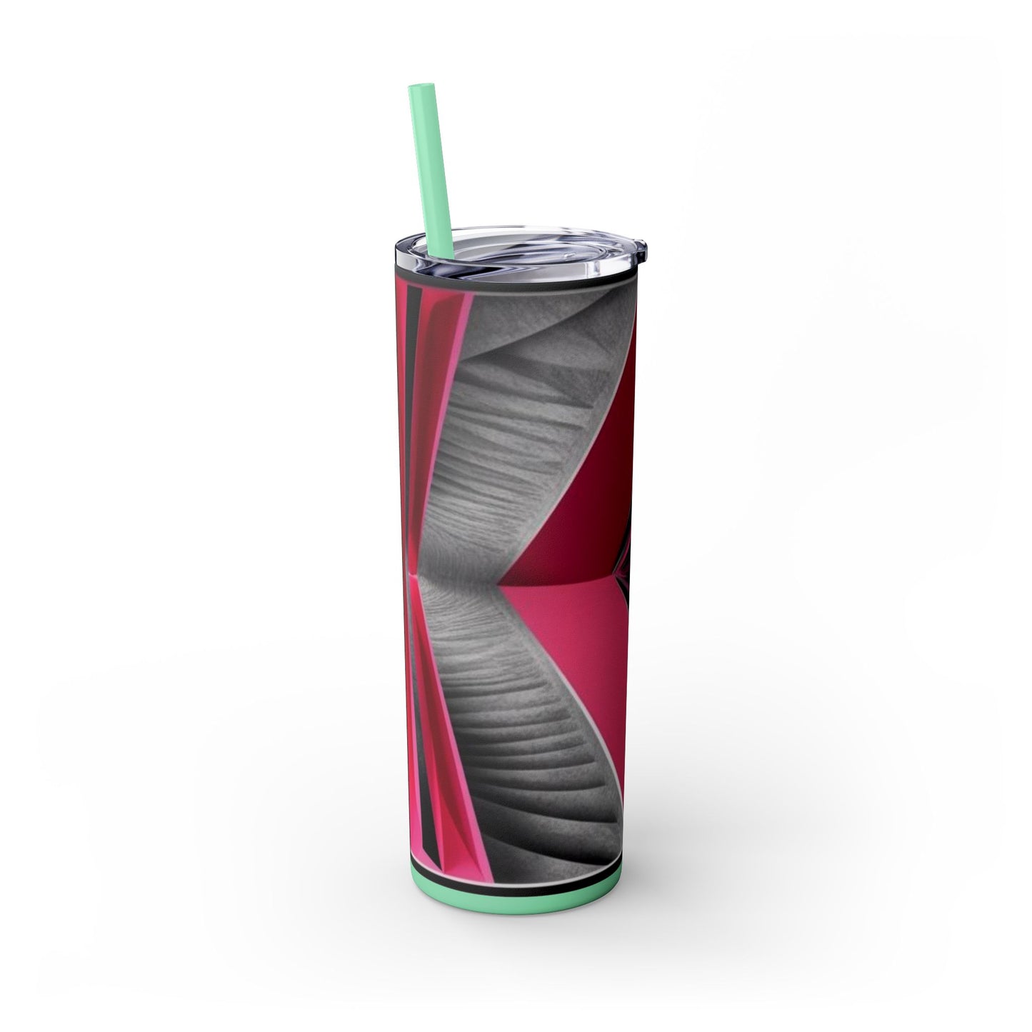 Optical Illusion Skinny Tumbler with Straw, 20oz