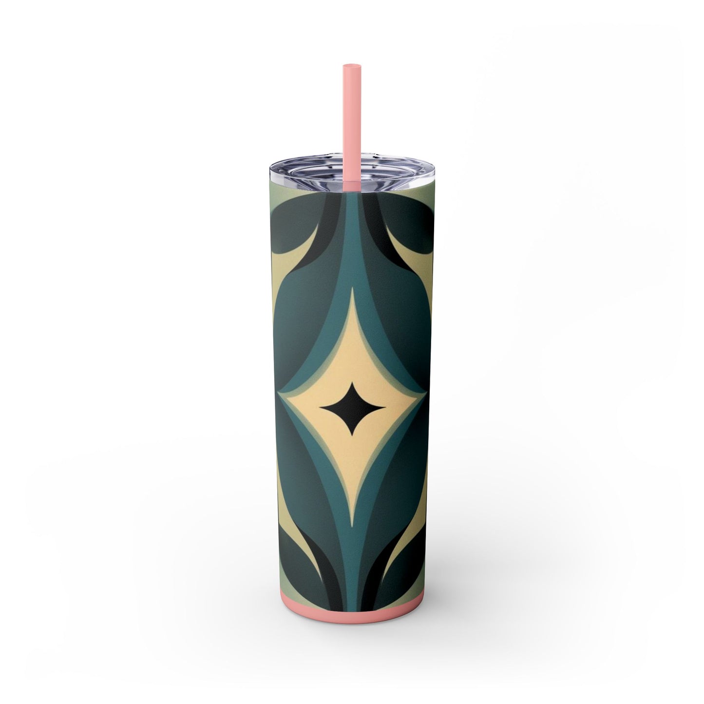 Optical Illusion Skinny Tumbler with Straw, 20oz