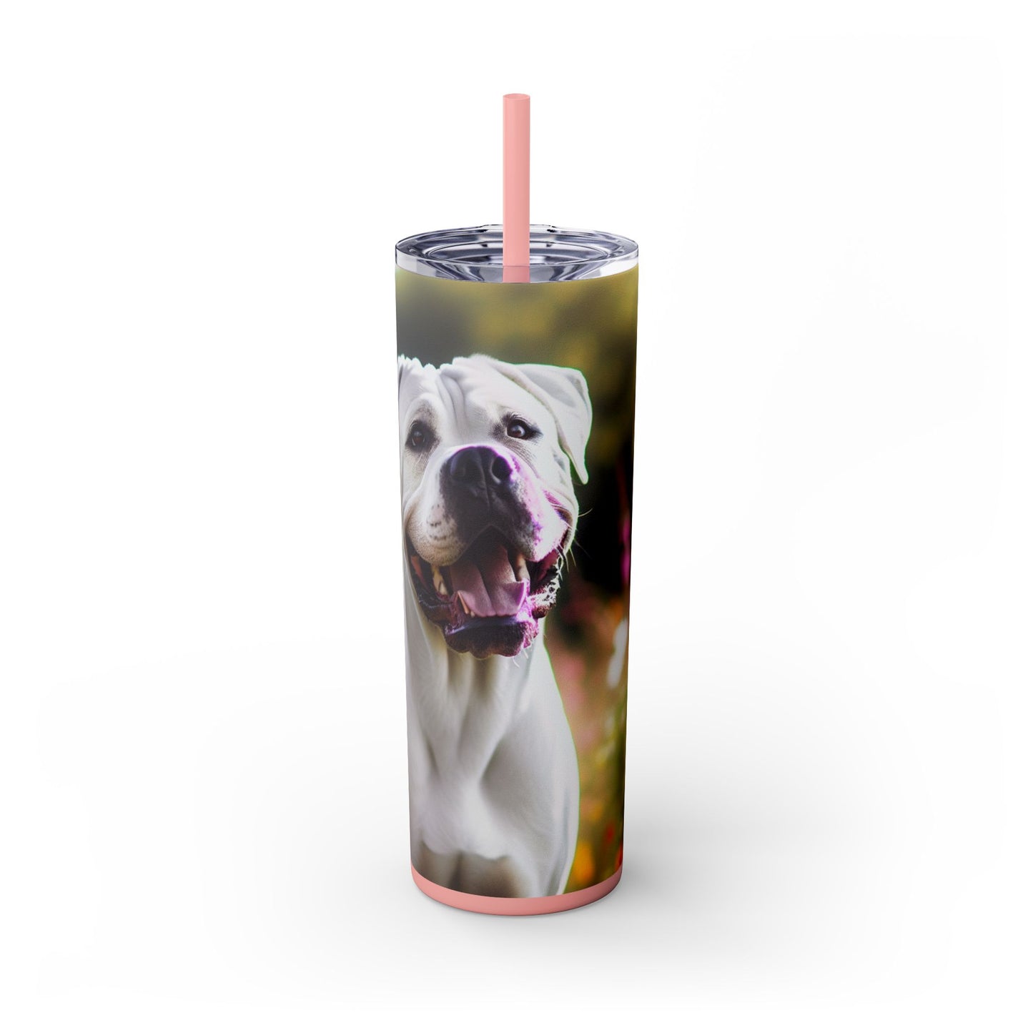 Vaso Dogo Argentino con pajita, 20 oz