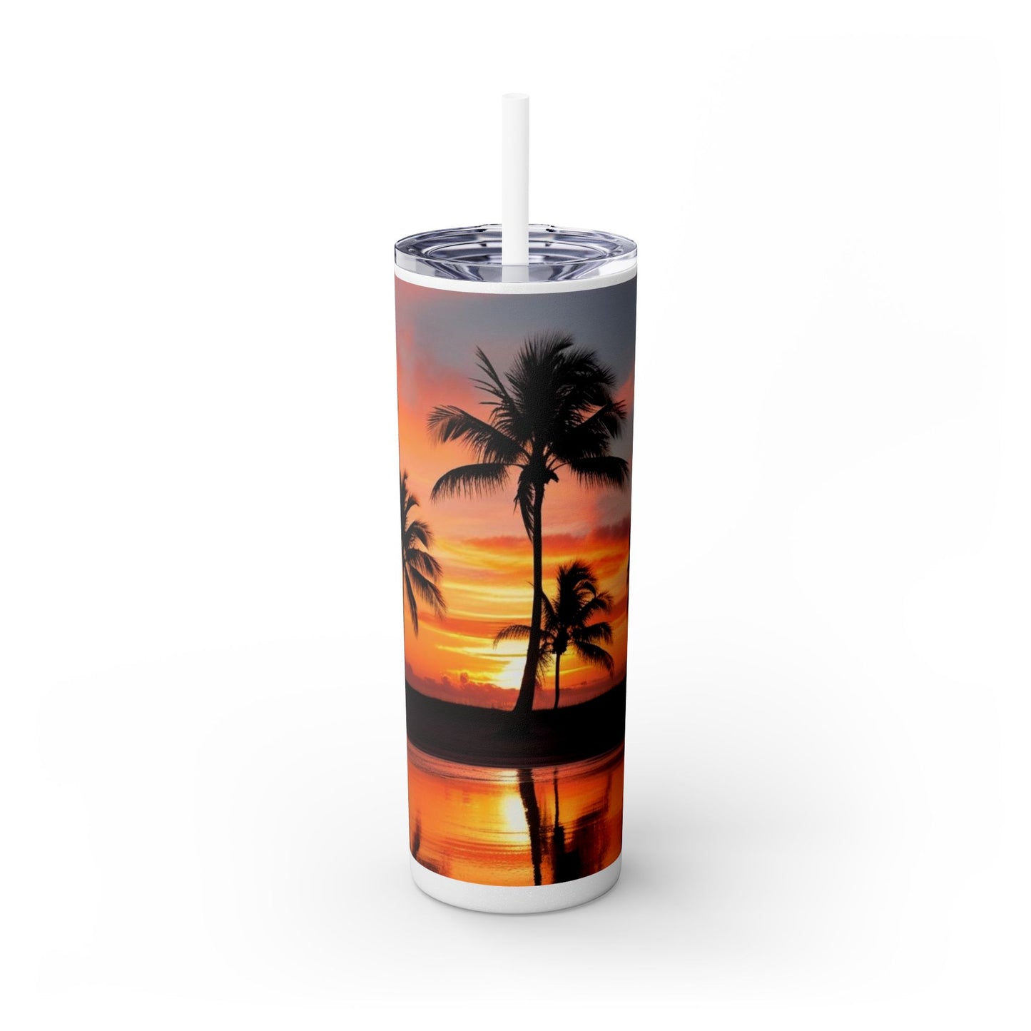 Brilliant Sunrise Skinny Tumbler with Straw, 20oz