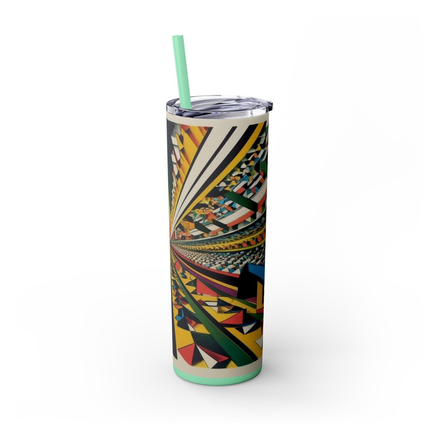 Optical Illusion Skinny Tumbler with Straw, 20oz