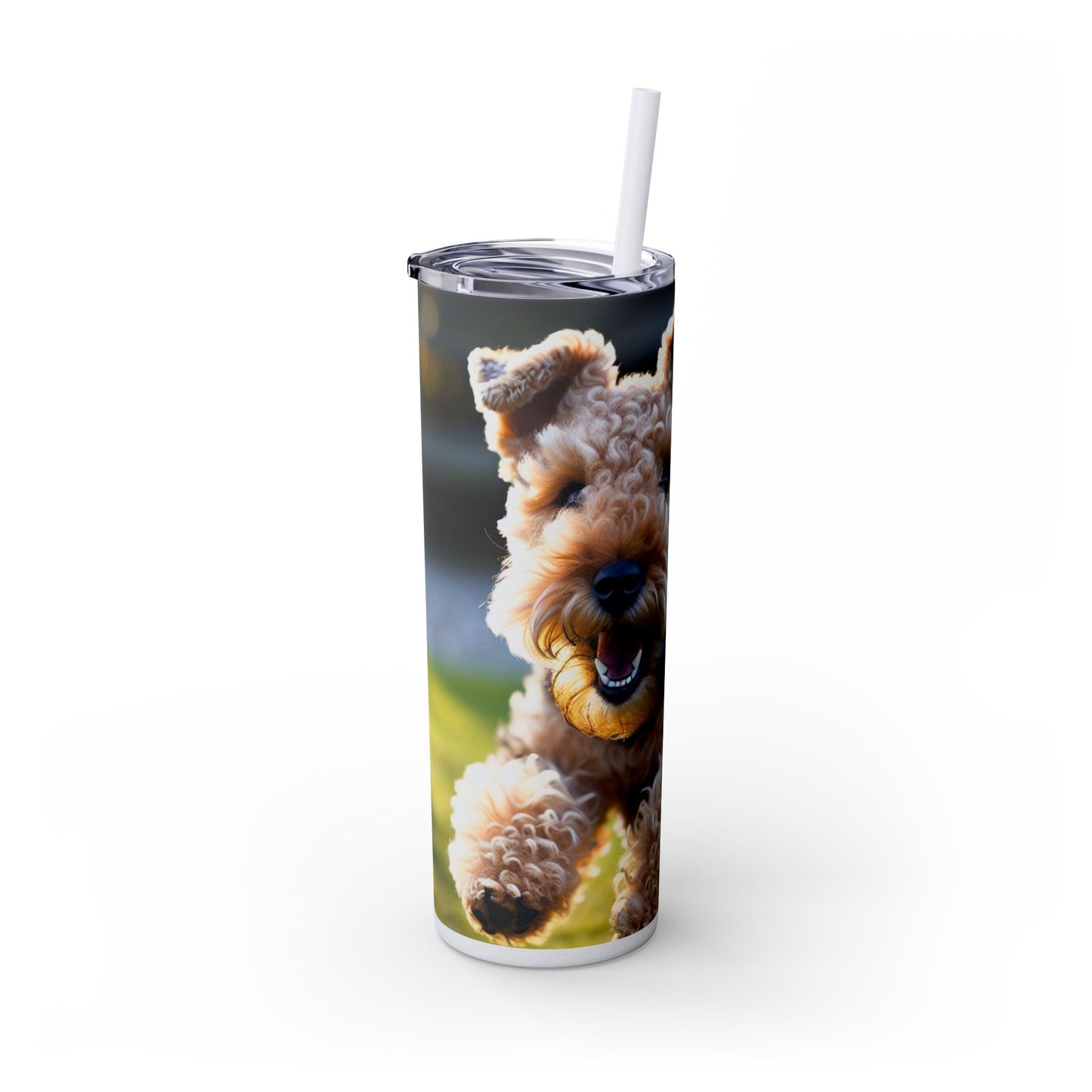 Lakeland Terrier Skinny Tumbler with Straw, 20oz
