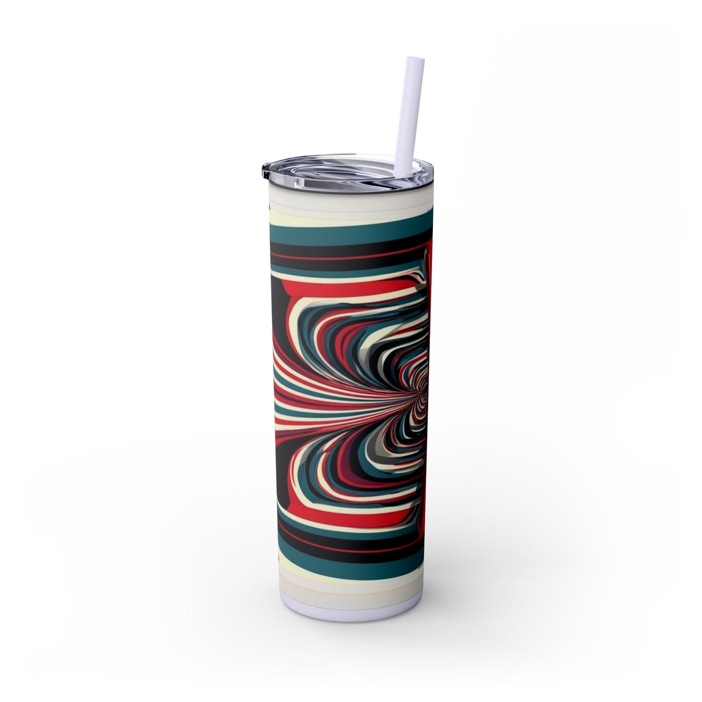 Optical Illusion Skinny Tumbler with Straw, 20oz