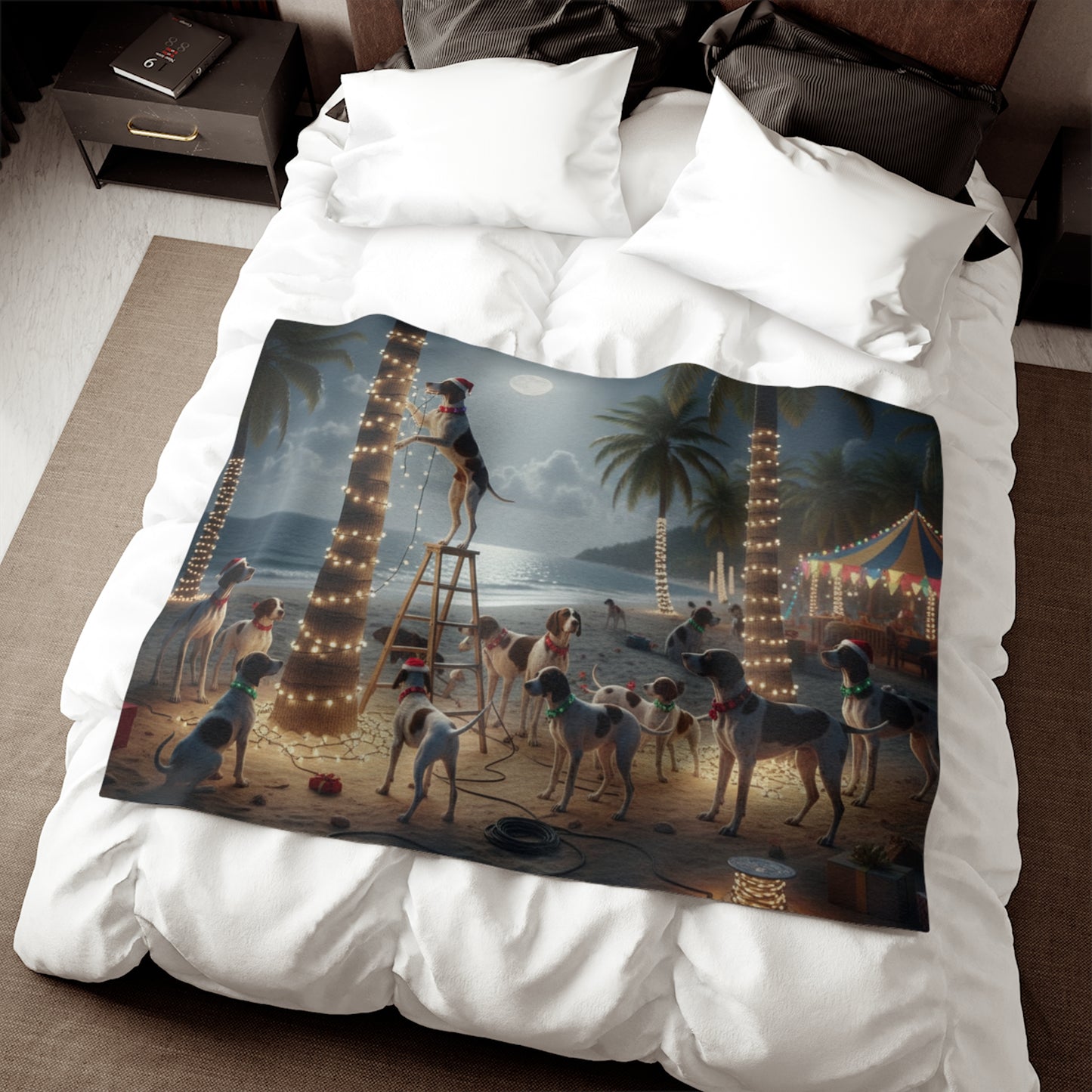 Coastal Holiday Decorating Party Blanket
