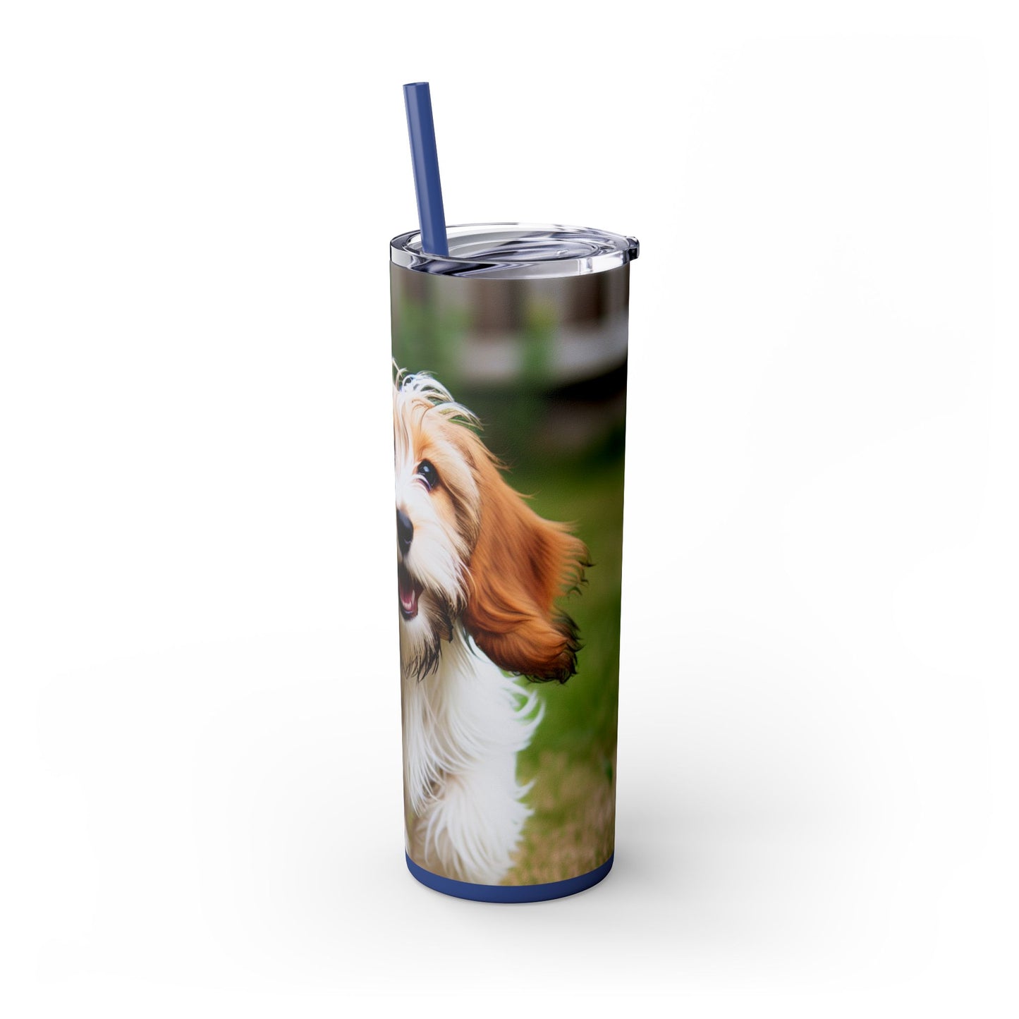 Petit Basset Griffon Vendeen Skinny Tumbler with Straw, 20oz