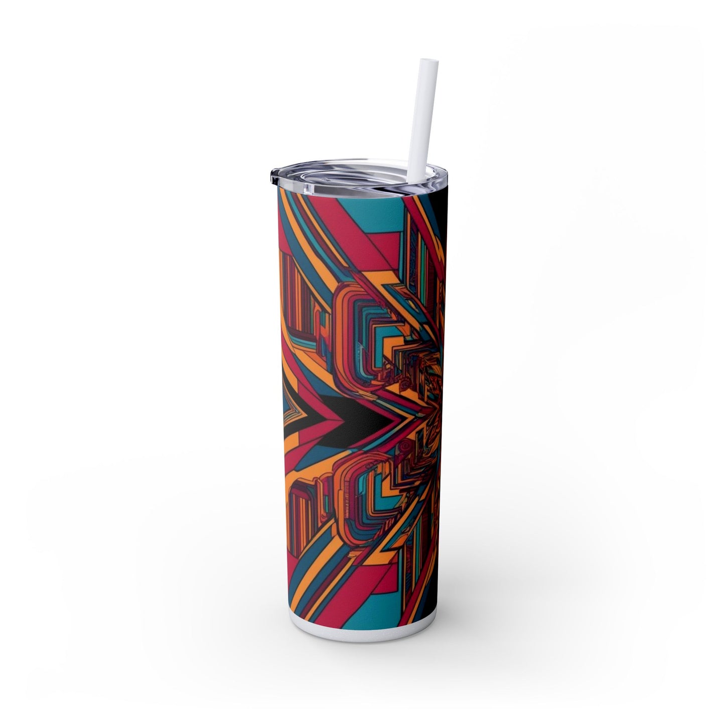 Optical Illusion Skinny Tumbler with Straw, 20oz