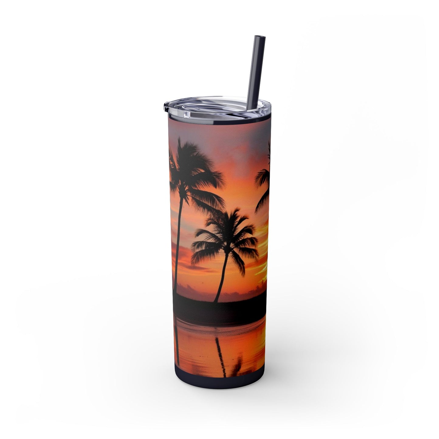 Brilliant Sunrise Skinny Tumbler with Straw, 20oz