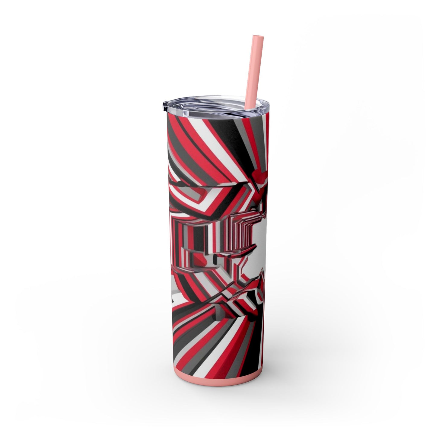 Optical Illusion Skinny Tumbler with Straw, 20oz