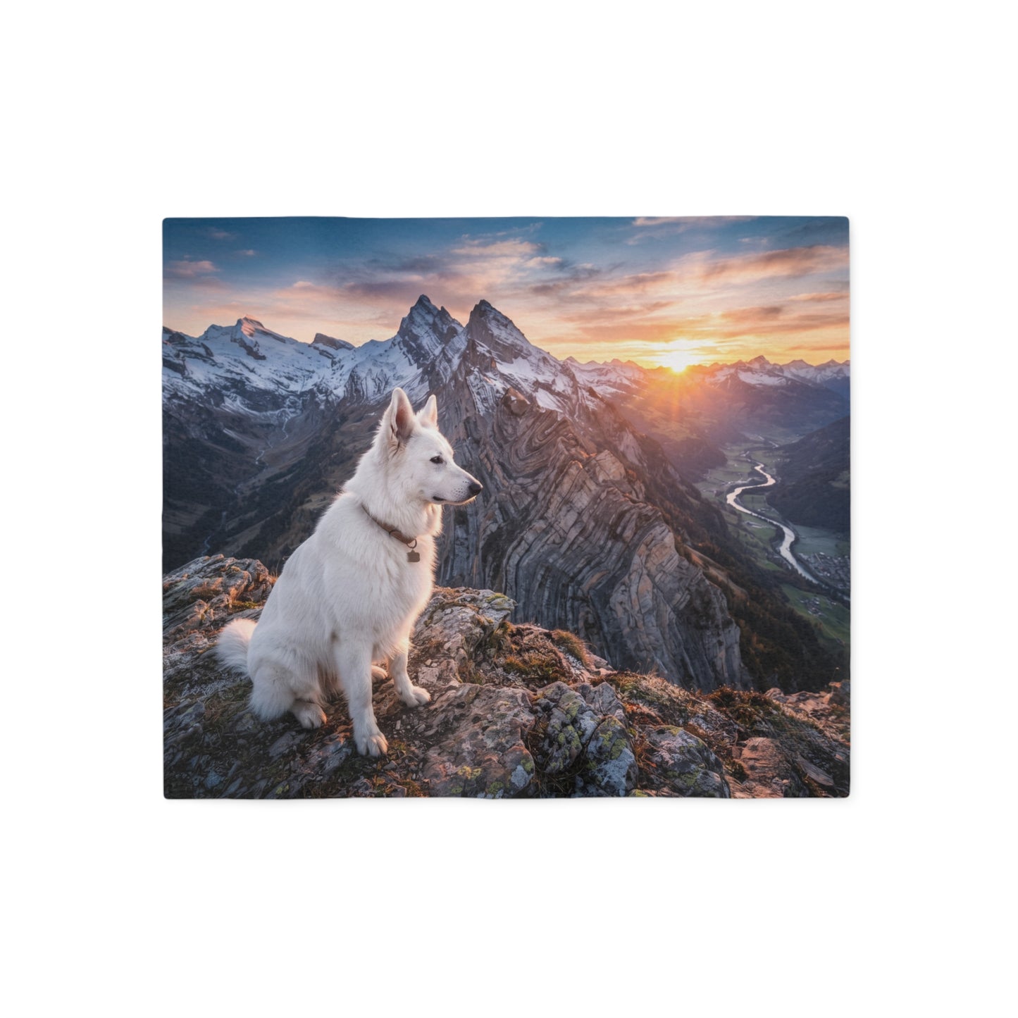 White Swiss Shepherd Dog Blanket