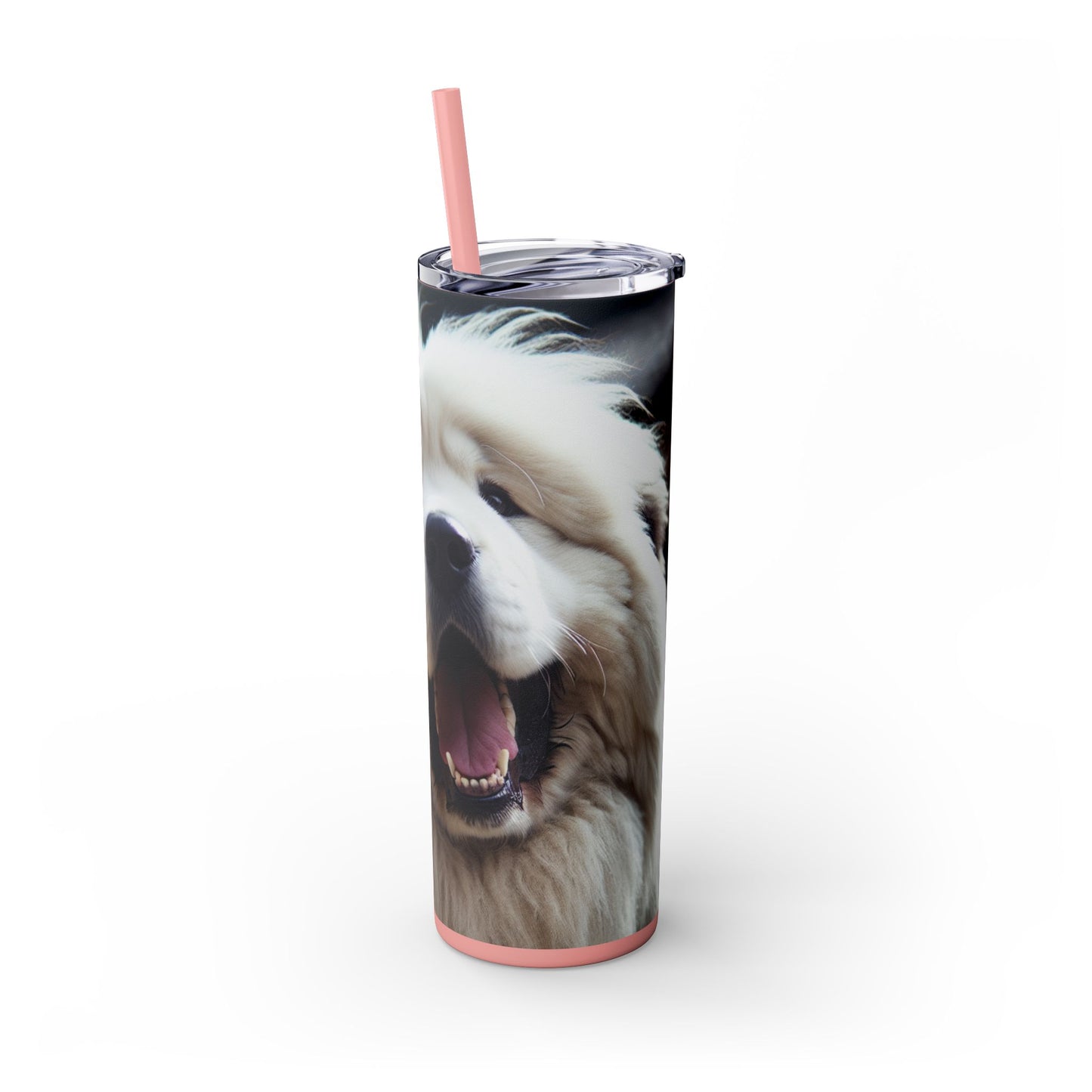 Tatra Shepherd Dog Skinny Tumbler with Straw, 20oz