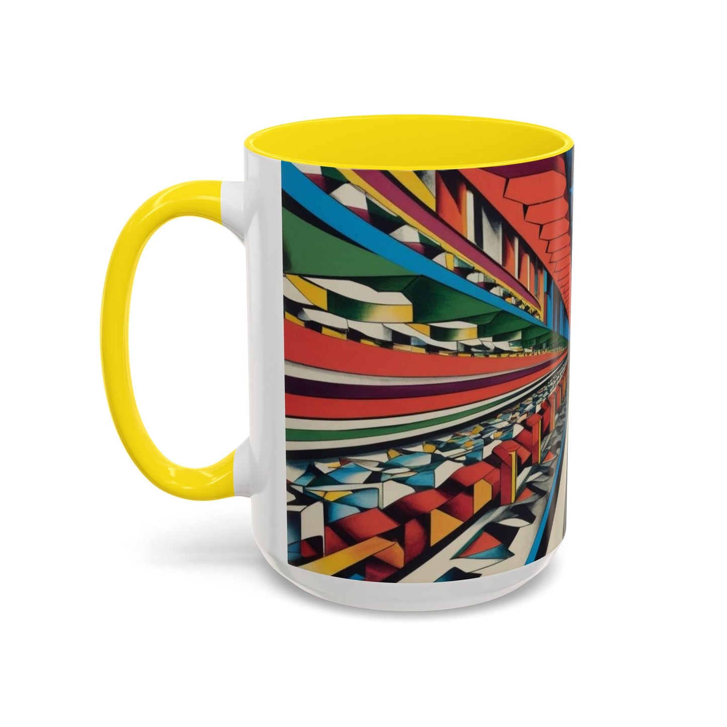 Optical Illusion Accent Mug – Ceramic Coffee Cup