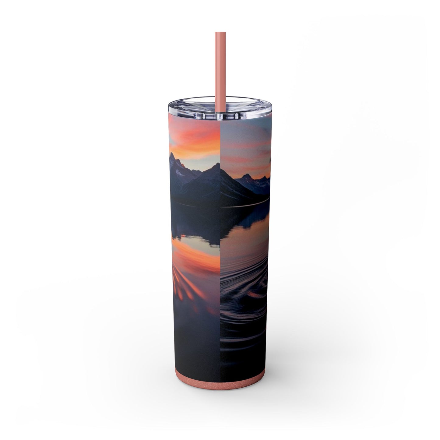 Ripple in a Mountain Lake Skinny Tumbler with Straw, 20oz