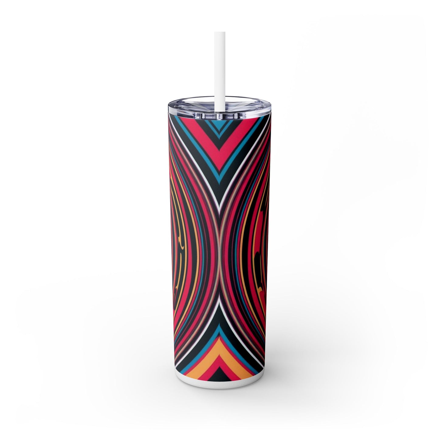 Optical Illusion Skinny Tumbler with Straw, 20oz