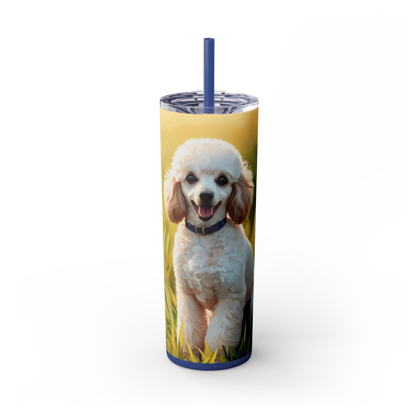 Miniature Poodle Skinny Tumbler with Straw, 20oz