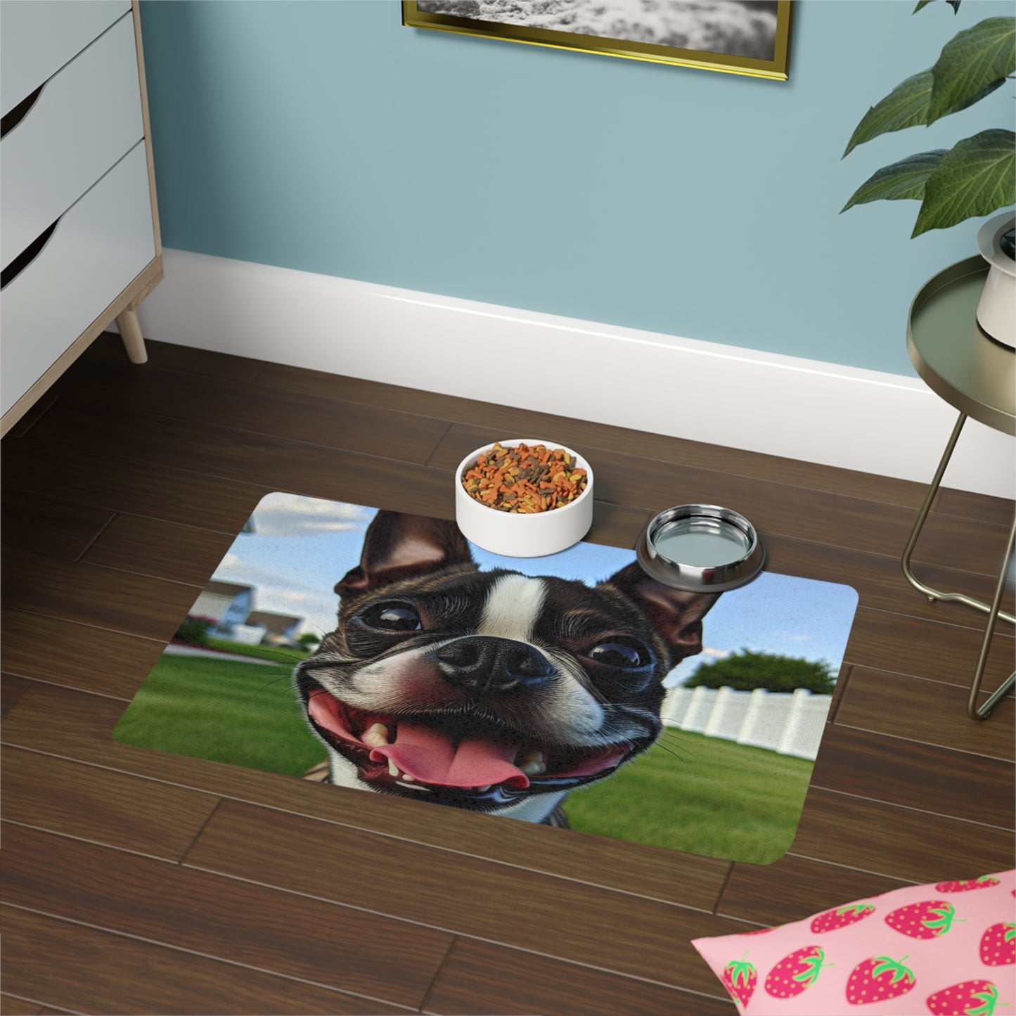 Pet Food Mat (12x18) - Boston Terrier