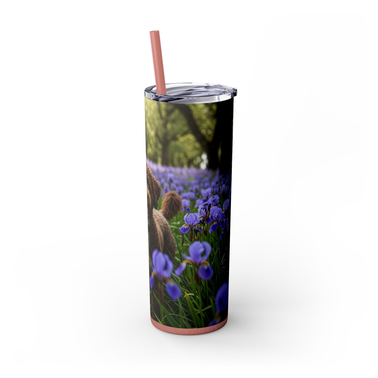 Portuguese Water Dog Skinny Tumbler with Straw, 20oz