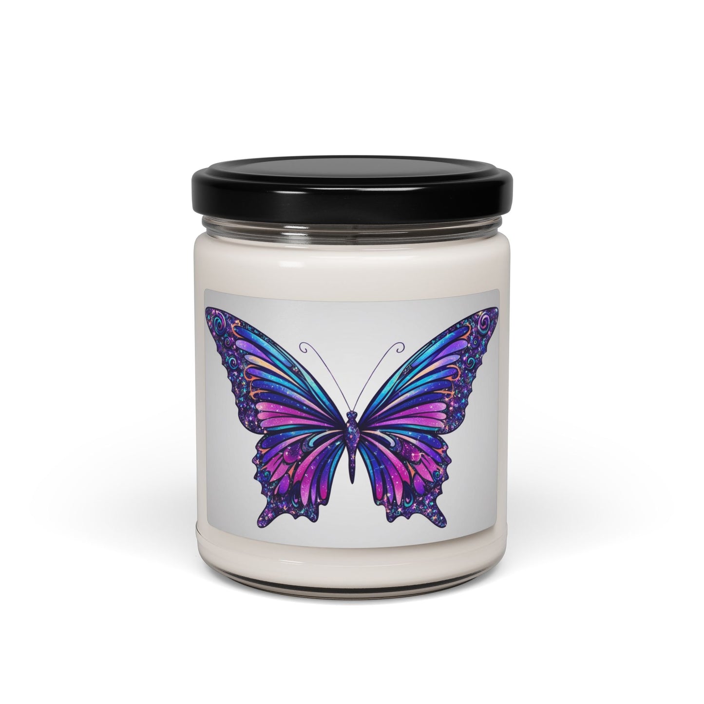 Glittery Psychedelic Butterfly- Scented Soy Candle, 9oz