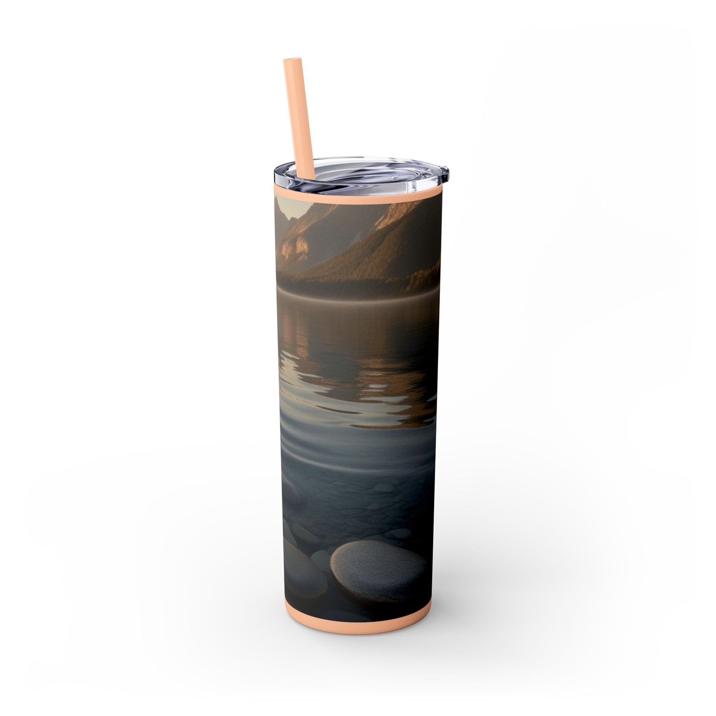 Ripple in a Mountain Lake Skinny Tumbler with Straw, 20oz