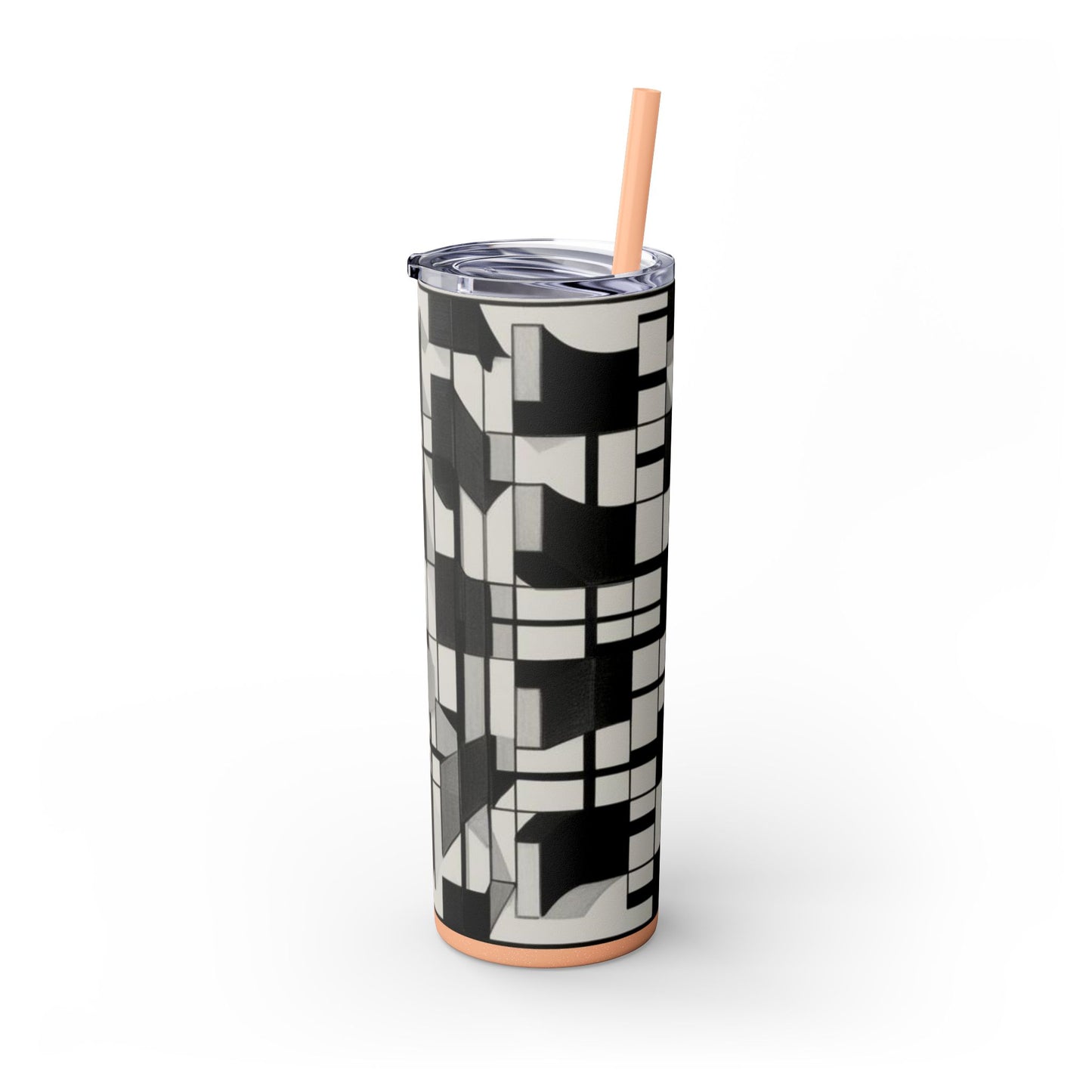 Optical Illusion Skinny Tumbler with Straw, 20oz