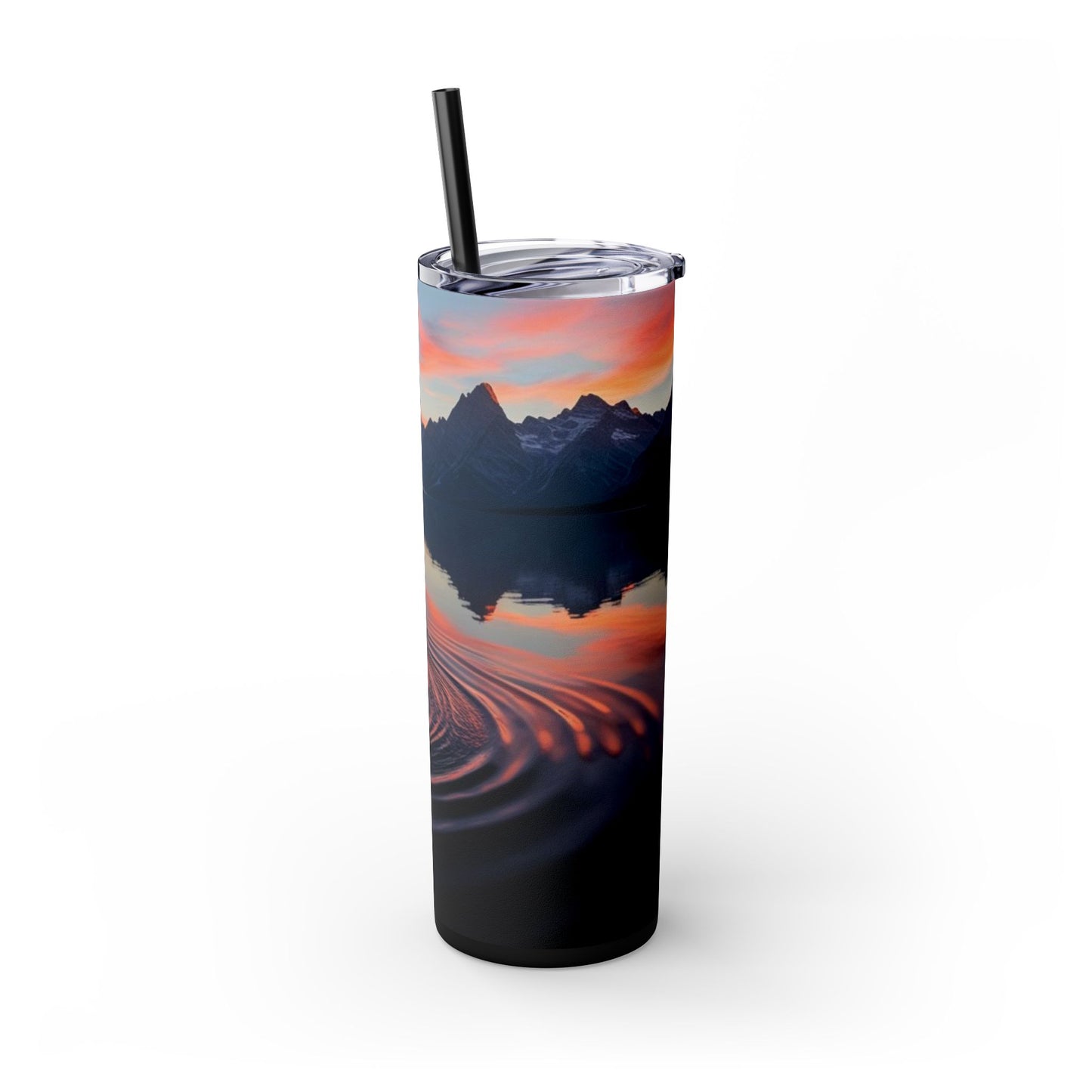 Ripple in a Mountain Lake Skinny Tumbler with Straw, 20oz