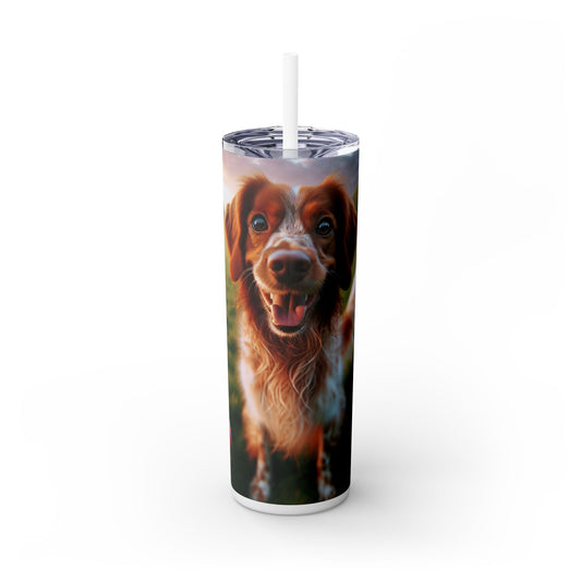 Brittany Dog Tumbler with Straw, 20oz