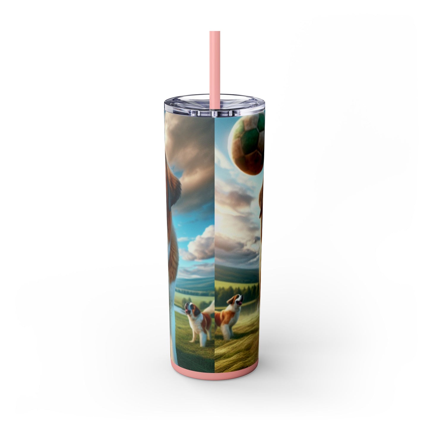 Saint Bernard Skinny Tumbler with Straw, 20oz