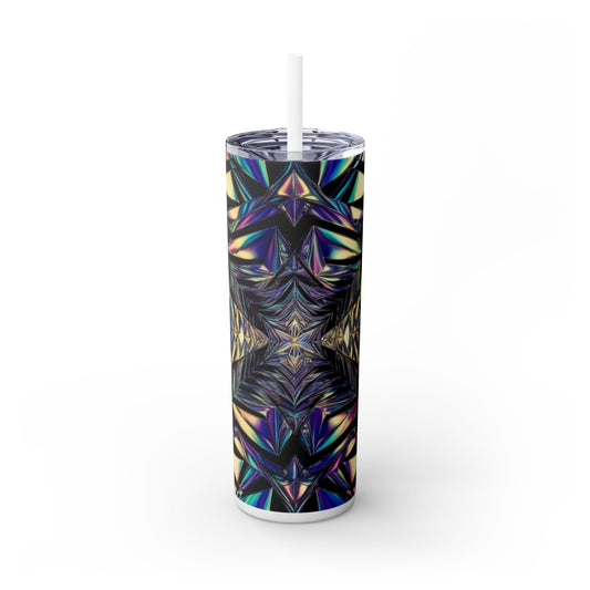 Optical Illusion Skinny Tumbler with Straw, 20oz