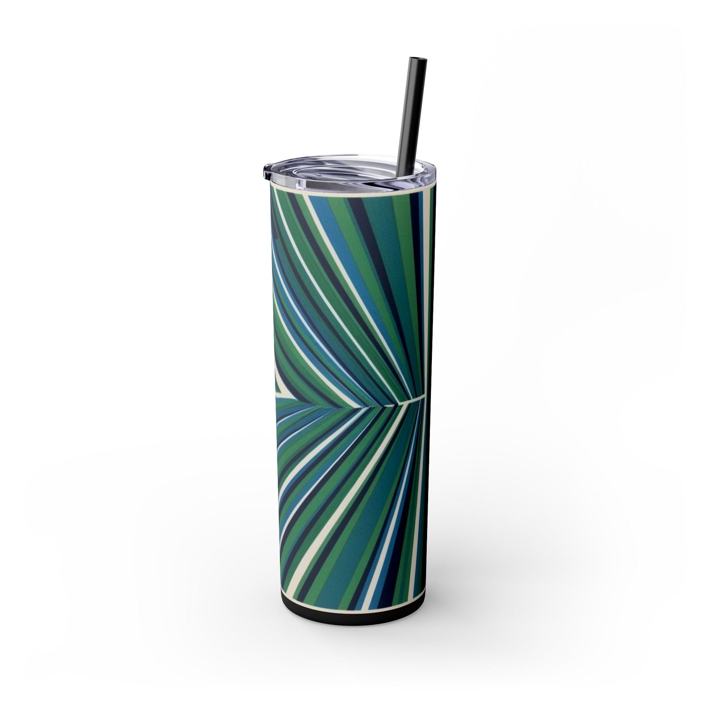 Optical Illusion Skinny Tumbler with Straw, 20oz