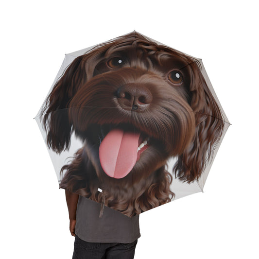 Pont-Audemer Spaniel Semi-Automatic Foldable Umbrella