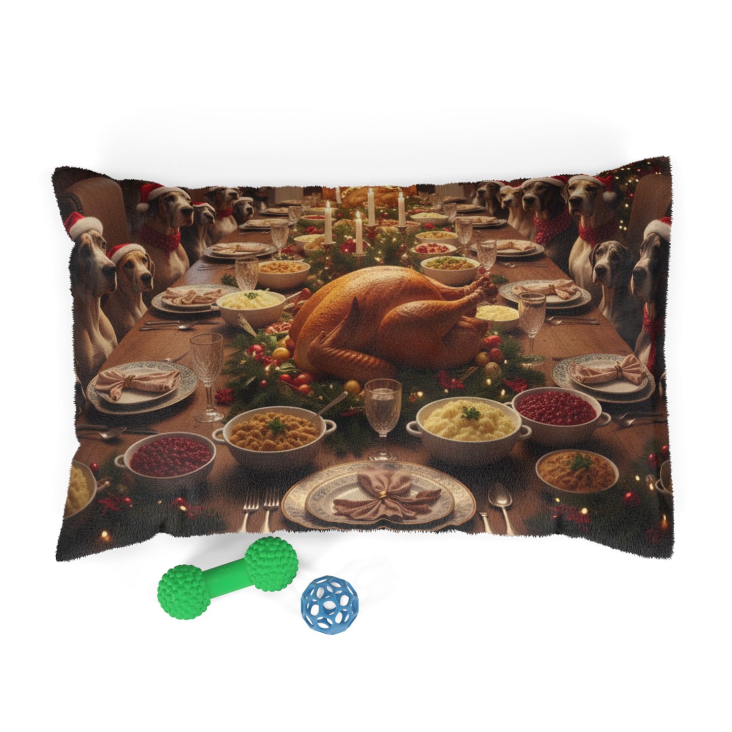 Great Dane Festive Holiday Dinner Pet Bed