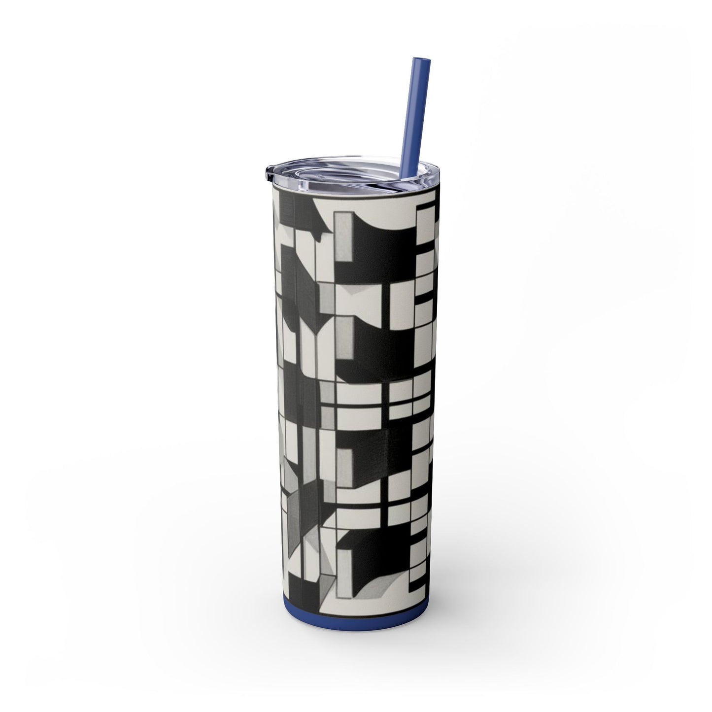 Optical Illusion Skinny Tumbler with Straw, 20oz
