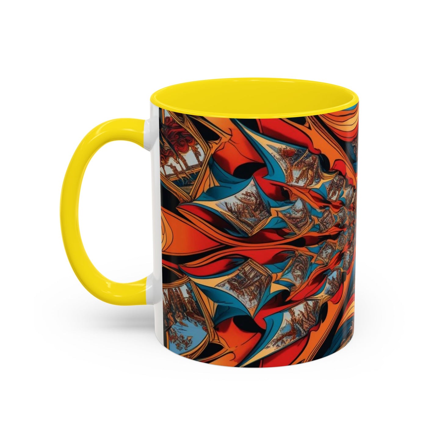 Optical Illusion Accent Mug – Ceramic Coffee Cup