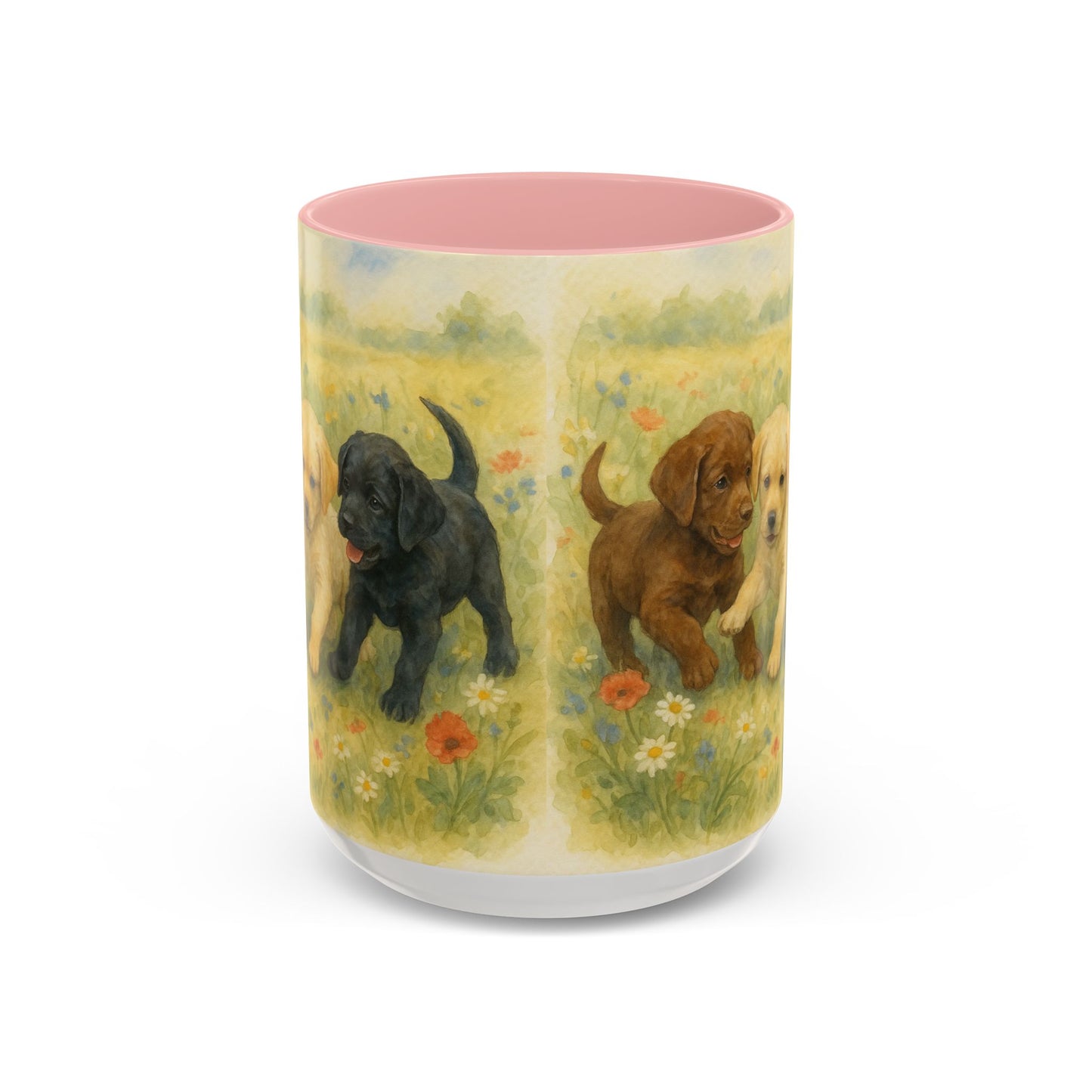 Labrador Retriever puppies Accent Mug – Ceramic Coffee Cup