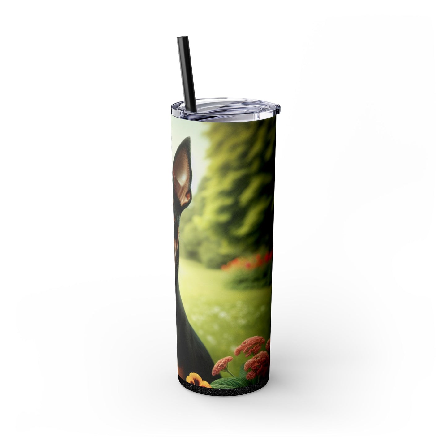 Manchester Terrier Skinny Tumbler with Straw, 20oz